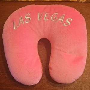 Pink Travel Neck Pillow - Las Vegas Theme